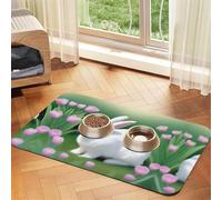 Bunny Bliss Pet Absorbent Leather Tablecloth 40x60cm with Non-Slip Rubber Base for Cats and Dogs