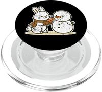 Bunny Building Snowman With Carrot PopSockets PopGrip for MagSafe