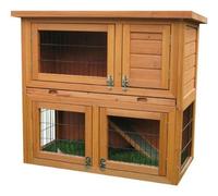 BUNNY BUSINESS 2 TIER Double Decker Rabbit/Guinea Pig Hutch With Sliding Tray 36" Includes Deluxe Hutch Cover