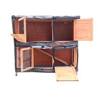 BUNNY BUSINESS 4ft 2-Tier Double Decker Rabbit/Guinea Pig Hutch Hutches with Sliding Trays & Ramp Run Hutches Cage Guinea Pig Ferret House Home Double Decker HUTCH COVER ONLY (Cover 1)