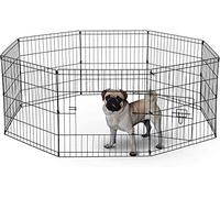 Bunny Business 8 PANEL PLAYPEN SUITABLE FOR RABBITS, GUINEAS, DOGS AND CATS AVAILABLE IN BLACK OR SILVER 5 X SIZES (BLACK, SMALL)