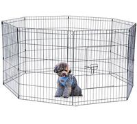 BUNNY BUSINESS 8 Panel Playpen Suitable for Rabbits/ Guineas/ Dogs and Cats, Medium, Black
