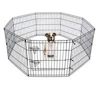 BUNNY BUSINESS 8 Panel Playpen Suitable for Rabbits/Guineas/Dogs and Cats, Small, Black