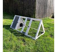 Bunny Business Apex Run with Enclosure Rabbit/Guinea Run Hutch Hutches, 4ft Triangular Runs (GREY-HVY)