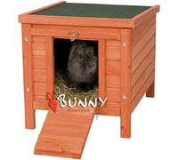 Bunny Business Cat/Puppy/Rabbit/Guinea Pig Wooden Hide House Rabbit Hutch Run Hideaway- 50 x 42 x 43cm (Natural)