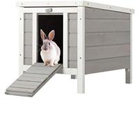 Bunny Business Cat/Puppy/Rabbit/Guinea Pig Wooden Hide House Run Hideaway - 50 x 42 x 43cm (Grey)