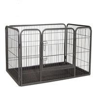 BUNNY BUSINESS Doggy Style Heavy Duty Whelping Pen With Abs Tray Puppy Play Pen Puppies Cage Crate Cartes Cages (Small), BLACK