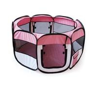 BUNNY BUSINESS Fabric Playpen for Rabbits Guineas Run Hutch Foldable, Pink
