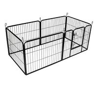 BUNNY BUSINESS Heavy Duty 6 Panel Puppy Play Pen/ Rabbit Enclosure, Large, Gunmetal Grey