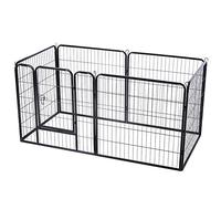 BUNNY BUSINESS Heavy Duty 6 Panel Puppy Play Pen/ Rabbit Enclosure, Small, Gunmetal Grey