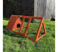 Bunny Business Pet Supplies Apex Run with Enclosure Rabbit/Guinea Run Hutch Hutches, 4ft Triangular Runs (RED-HVY)