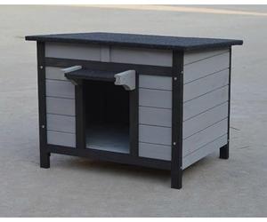 BUNNY BUSINESS Rabbit/Guinea Pig/Cat Wooden Hide House Run Hide - EXTRA LARGE 60L × 47D × 50H cm (XL DARK GREY)