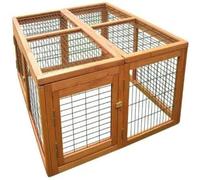 BUNNY BUSINESS Universal Fully Folding/Attaching Rabbit or Guinea Pig Run (UNI-RUN), RED