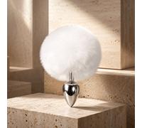 Bunny Butt Plug Pompon - white
