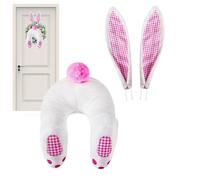 Bunny Butt Wreath Kit, 3 Pieces Easter Bunny Front Door Wreath, Cute Cartoon Accessory, Fun And Whimsical Design, Complete Kit, 11.6X9.5 Inches, For Front Door And Easter Decor