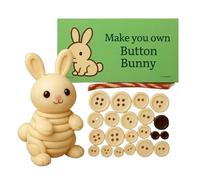 Bunny Button Ornament Kits | DIY Button Christmas Decorations | Easy to Construct & Collection | Christmas Window Ornaments for Courtyard Patio Garden Parties Holiday Lawn Windowsills