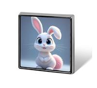 Bunny Button Pin Funny Cute Brooch Pins Personalized Square Lapel Pin Badges Alloy Pinback Button Badge Novelty Backpack Pins for Jackets Hat Bags Chrismas Birthday Gift