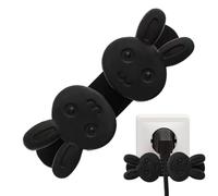 Bunny Cable Holder - Adhesive Multi-Purpose Plug Hook, Cute Kitchen Appliance Cord Winder | Space-Saving Cable Management for Bathroom Countertops, Desk Clutter-Free Charging Station