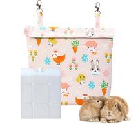 Bunny Cage Ice Pack - 10.43 Inch Cooling Pouch | Polyester Chill Pad - Washable Pet Cooler Bag For Hamster Ferret Chinchilla Small Animal Cage Summer Indoor Outdoor Heat Relief Kit