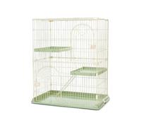 Bunny Cage Indoor Large Spacious Interior 2-tier Rabbit Cage Indoor for 2 Rabbits, Cat Cages Indoor Metal with Platform and Ramp Easy to Clean and Assemble(Green)