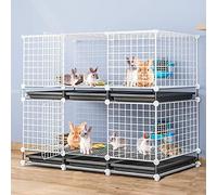 Bunny Cage - Pet Cages for Small, Rabbit Ferret Cage Guinea Pig Cage,Indoor Habitat Cage with Waterproof Plastic Bottom Tray,Playpen for Small Pet Bunny, Hamster