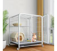 Bunny Cage with Extra Large Deep Pull-Out Trays & Universal Wheel, Double Door Design, Bold Metal Wire Netting Villa, Small Animals House for Ferret, Bunny(X-Large)