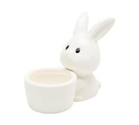 Bunny Candle Holder, White Cute Easter Egg Stand Decor, Easter Bunny Candle Holder, Charming Design, Best Holiday Home Accessory, Banquet Gathering Party Shelf Desk Decoration 1.57x3.15x3.58 Inches