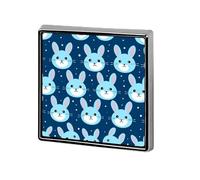 Bunny Cartoon Blue Badge Aluminum Alloy Square Badges Brooch Pins Vintage Cute Enamel Brooch Badge Cartoon Funny Lapel Pin for Coat Dress Jacket Decoration Accessories