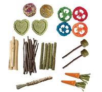 Bunny Chew Toy | Small Animal Hamster Teething Wood Treats | Small Pets Safe Teeth Care Chew Supplies for Chinchillas Gerbils Cage Accessories