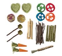 Bunny Chew Toy - Small Animal Molar Toy Wood Treats,Bite Resistant Safe Chew Supplies for Small Pets Gerbils Chinchillas Teeth Care Cage Accessories