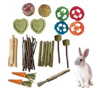 Bunny Chew Toys For Teeth - Natural Pet Chew Toy | Wood Chew Toy For Small Animals | Safe Bite-Resistant Teething Toy For Bunnies Gerbils Chinchillas | Teeth Care & Healthy Chew Supplies |