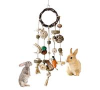 Bunny Chew Toys,Wood Rabbit Chew Toys With Snacks For Teeth Grinding - Handmade Natural Bunny Cage Chew Treats For Pets Teeth Healthy