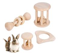Bunny Chew Toys - Wooden Chew, Natural Play | Bite Resistant Rabbit Supply, Teeth Polishing Toy with the Use of Cage Concentrate, Small Pet Activity Fun Hours Outdoor Travel Safe Crushing Training