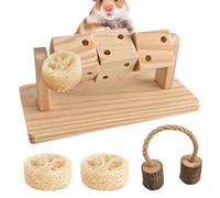 Bunny Chew Toys | Wooden Enrichment Pet Supplies | Foraging Gerbil Chew Toys Set | for Gerbil Mice Bunny Hedgehog Chinchilla Ferret Home Indoor Cage Crate