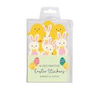 Bunny Chick Easter Bonnet Felt Decorations 6 Pack - Multicolour Assorted Designs