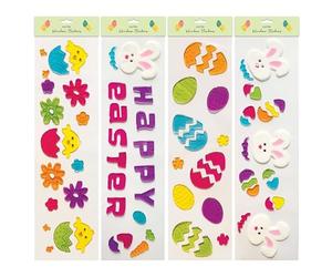 Bunny Chicks Eggs Glass Easter Gel Window Stickers Easter Party Door Decorations (1 Pcs Random Style)