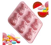 Bunny Chocolate Mold - 6-Cavity Reusable Easy Release Art Crafts - Silicone Easter Molds - for Cupcake Clay Candy Sugar Muffin Family Friends Men Women Birthday Party Home