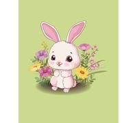 Bunny Composition Notebook: Cute Easter Bunny with Green background for children