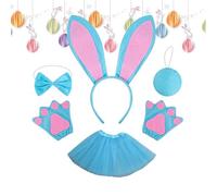 Bunny Costume, Easter Party Costume, Colourful Rabbit Jumpsuit Costume, Funny Halloween Bravague Assesoris Party Supplies for Women, Girls