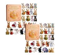 Bunny Cozy Dreams Advent Calendar 2025, 24-Day Christmas Countdown with 2D Acrylic Bunny Ornaments, Handmade Holiday Decoration for Bunny Lovers & Festive Home Décor(Yellow 2pcs)