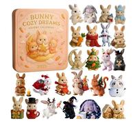 Bunny Cozy Dreams Advent Calendar 2025, 24-Day Christmas Countdown with 2D Acrylic Bunny Ornaments, Handmade Holiday Decoration for Bunny Lovers & Festive Home Décor(Yellow 1pc)