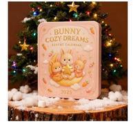 Bunny Cozy Dreams Advent Calendar 2025, 24 Days Christmas Countdown Calendar with 24 2D Acrylic Cute Bunny Ornaments, Christmas Vacation Advent Calendars for Women Bunnys Lovers