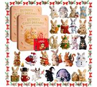 Bunny Cozy Dreams Advent Calendar 2025, 24 Days Christmas Countdown Calendar with 24 Cute Fluffy Bunny Ornaments, Realistic Christmas Vacation Advent Calendars for Bunnys Lovers & Home Decor (2pc)
