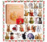 Bunny Cozy Dreams Advent Calendar 2025, 24 Days Christmas Countdown Calendar with 24 Cute Fluffy Bunny Ornaments, Realistic Christmas Vacation Advent Calendars for Bunnys Lovers & Home Decor (1pc)