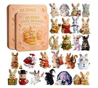 Bunny Cozy Dreams Advent Calendar 2025, 24 Days Christmas Countdown Calendar with 2D Acrylic Bunny Ornaments, Funny Animal Themed Gift for Bunnies Lovers, Office & Home Tree Decor (2pcs)