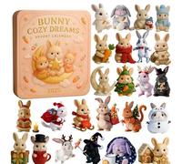 Bunny Cozy Dreams Advent Calendar 2025, 24 Days hristmas Countdown Calendar with 24 2D Acrylic Bunny Ornaments, Christmas Advent Calendars, for Bunn-y Lovers & Holiday Décor