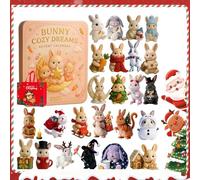 Bunny Cozy Dreams Advent Calendar 2025, 24 Handcrafted Bunny Ornaments for Christmas Countdown, 24 Days Christmas Advent Calendars, For Bunn-Y Lovers & Holiday Décor