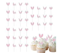 Bunny Cupcake Toppers | Bunny Ears Cake Topper 36 Pieces Rabbit Cake Topper, Easter Bunny Decorations Funny Easter Cake Decoration for Home Parties