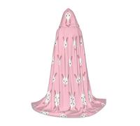(Bunny cute) Print Hooded Cape For Teenagers Costume Party, Halloween Hooded Cape Soft and Elastic,S