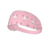 Bunny Cute Print Non-Slip Elastic Running Headband, Sweat Absorbing Stretchy Hair Bands For Gym Yoga, Soft Skin-Friendly Foldable Workout Headband